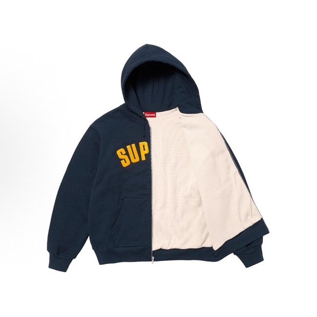 Imagen 2 de Supreme Arc Thermal Zip Up Hooded Sweatshirt Navy